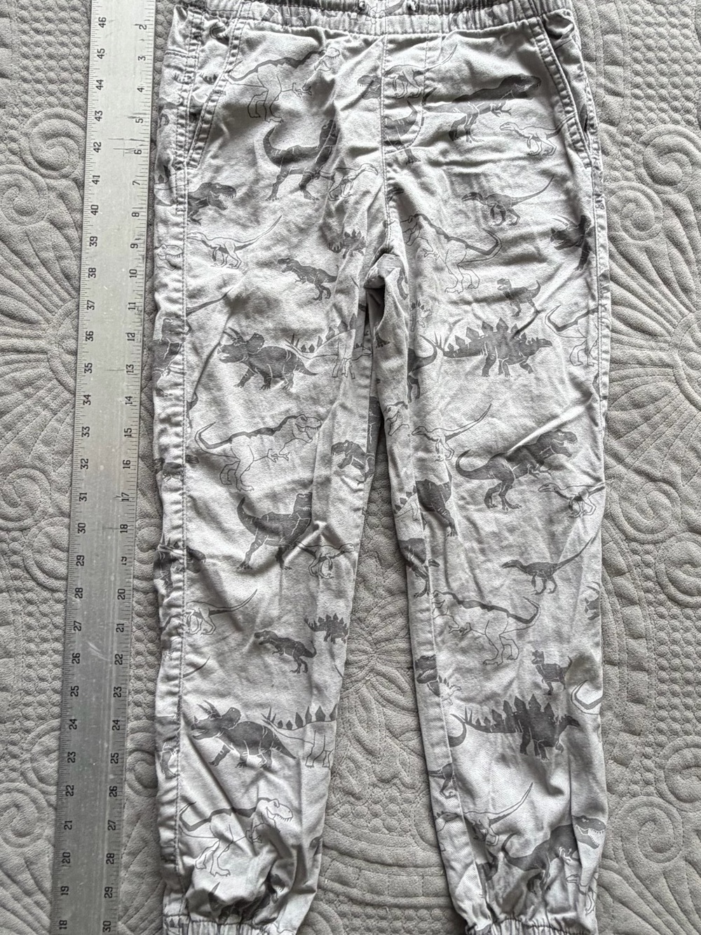 H&M Light Gray Dinosaur Print Jogger Pants